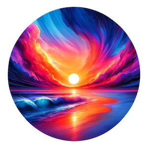 Car Sticker Watercolor Summer Beach – Weatherproof Holiday Sticker for Car Window Laptop – Gift Idea for Beach Lovers & Sun Fans