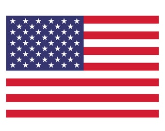 Puede incluir: Una bandera estadounidense roja, blanca y azul. La bandera tiene 13 franjas horizontales, alternando rojo y blanco, con un rectángulo azul en la esquina superior izquierda que contiene 50 estrellas blancas de cinco puntas.