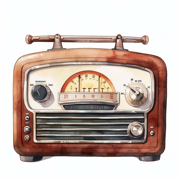 Autoaufkleber Sticker Watercolor Retro Radio Aufkleber Wetterfester Outdoor Vinyl