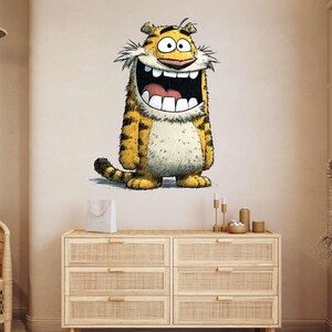 Pegatina de animal divertida y caprichosa: motivo animal original como tatuaje de pared y pegatina para coche