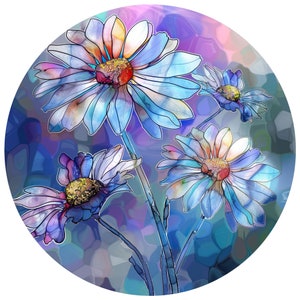 Adesivo margherita, adesivo acquerello con fiore, adesivo da parete, adesivo per auto, decorazione, regalo per gli amanti della natura, romantici e amanti dei fiori.