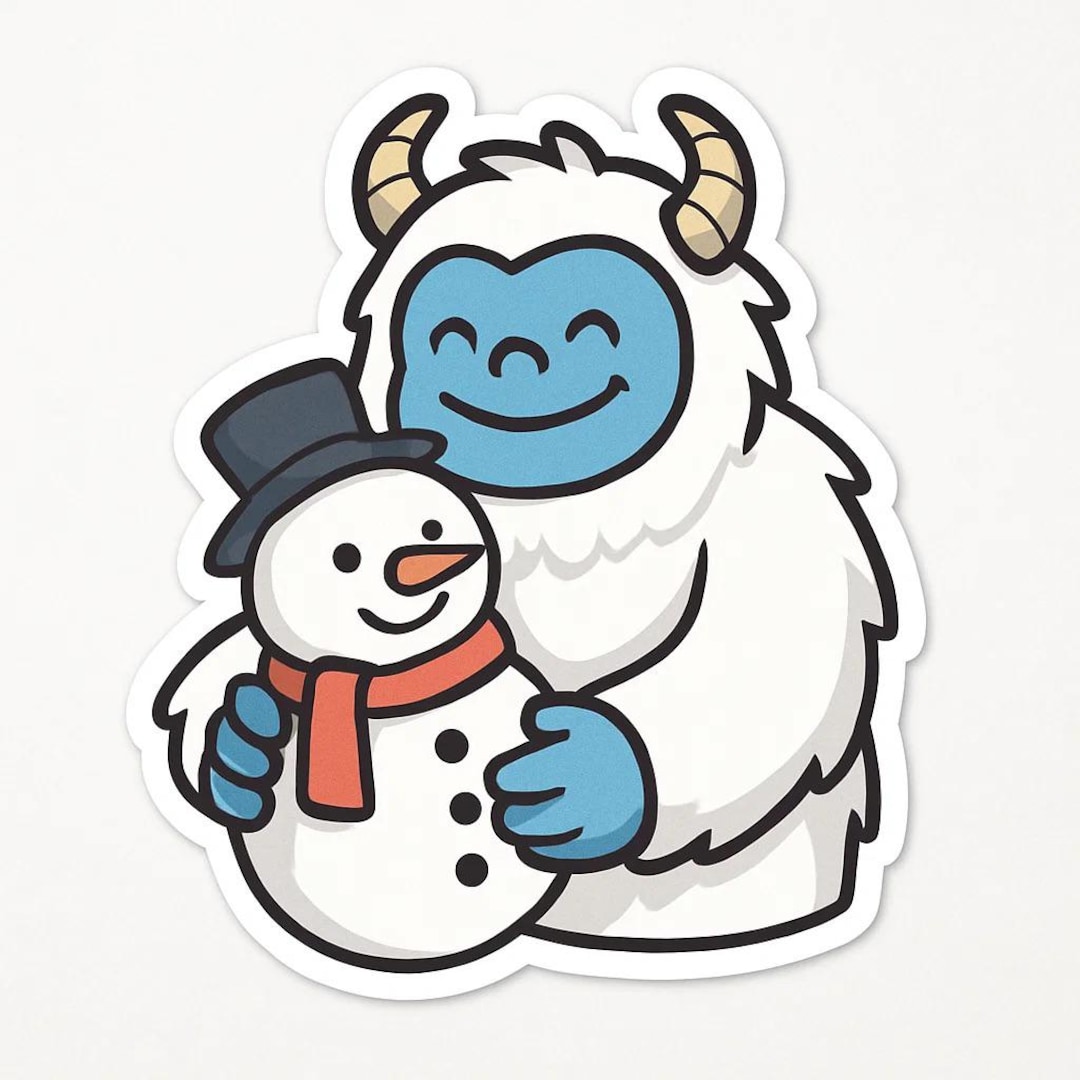 Yeti With a Snowman in His Arms – Cute Car Sticker – Weatherproof, Wintery  – Gift for Snow Lovers, Children and Cryptozoology Fans - Etsy