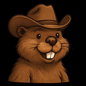 Adesivo per esterni con castoro con cappello da cowboy, adesivo in vinile resistente ai raggi UV, realizzato con pellicola di alta qualità di Orafol, adesivo per auto, adesivo per laptop