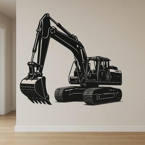 掘削機の壁ステッカー、建設車両ステッカー、子供部屋の壁、キャンピングカー、ノートパソコン、小さなビルダーやテクノロジーファンへのギフト