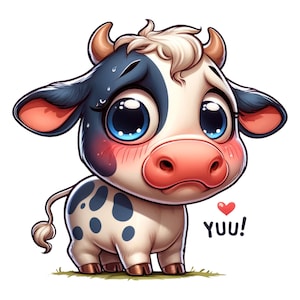 Lustiger Kuh Autoaufkleber, Exaggerated Funny Cow Sticker, Kuh Cartoon Aufkleber