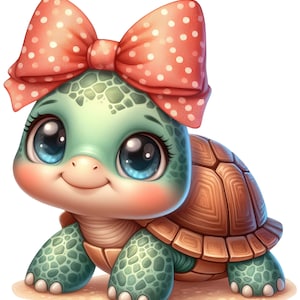 Bonita pegatina de tortuga con lazo rojo, bonita pegatina de animal, regalo para niñas, decoración para portátil o coche, motivo de dibujos animados.