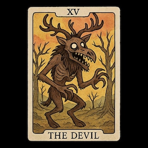 Autocollant Wendigo en tant que carte de tarot Autocollant extérieur en vinyle résistant aux UV en film de haute qualité d'Orafol Autocollant pour voiture Autocollant pour ordinateur portable