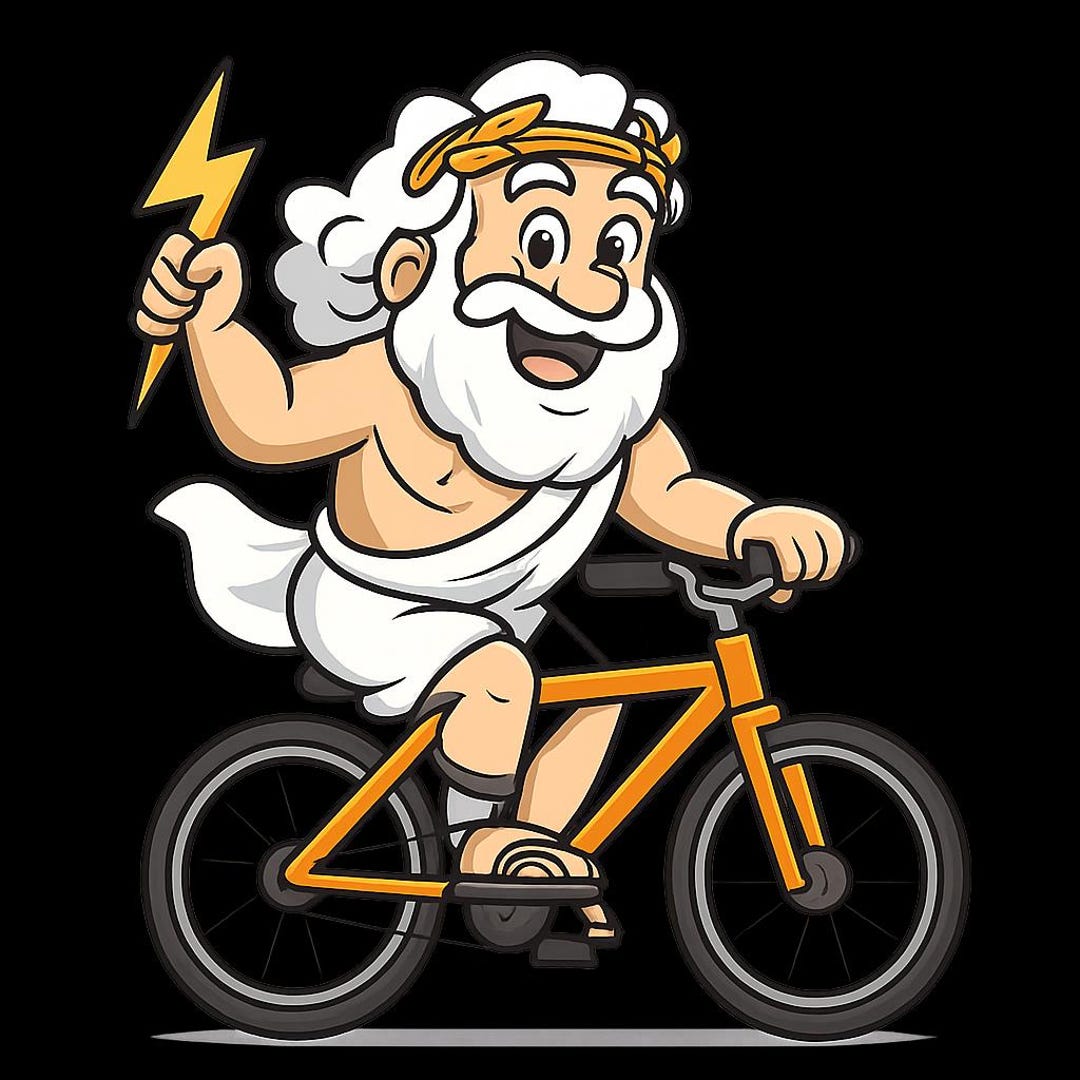 Zeus Riding A Zeus Rides a Bike Sticker Outdoor Uv-resistant Vinyl Sticker Made of ...