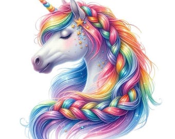 Watercolor rainbow unicorn sticker – colorful unicorn dream as wall tattoo & car sticker