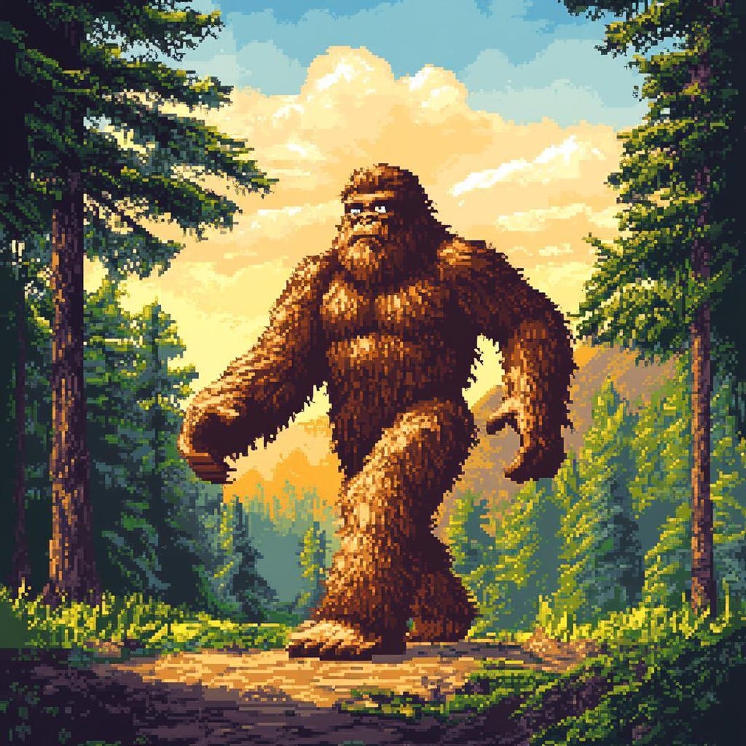 Bigfoot Pixel Art Wall Decal - Beautiful Wall Decoration