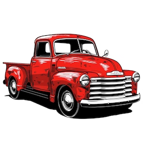 Roter Oldtimer Truck Aufkleber Personalisierbar Outdoor Vinyl Sticker