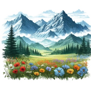 2 pegatinas de montaña y bosque, pegatinas de acuarela con motivos naturales, pegatinas de pared para coche, decoración, regalo para aficionados al aire libre, excursionistas y amantes de la naturaleza.