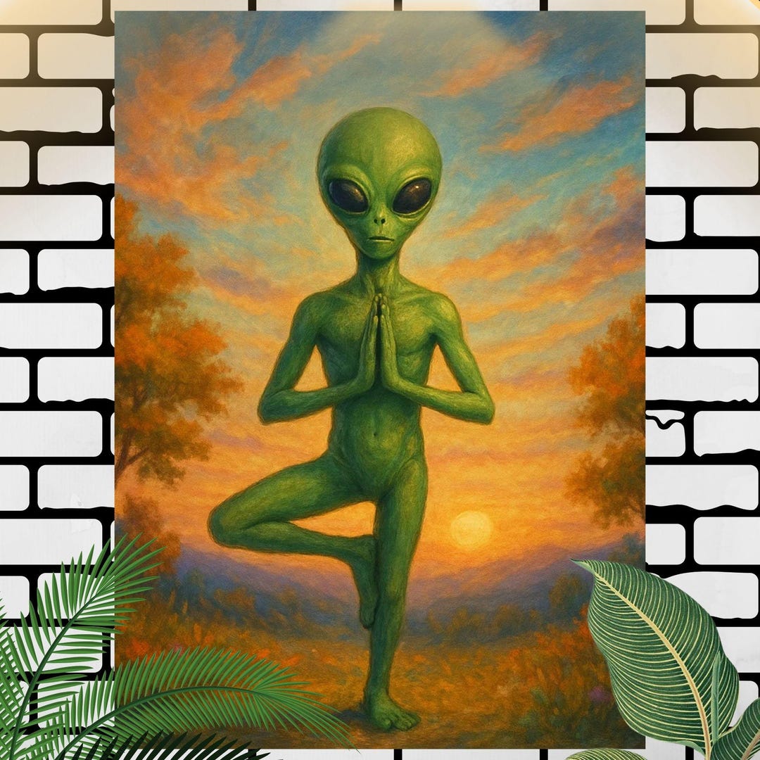 Alien Yoga Poster 40 X 30 Cm Large - Etsy