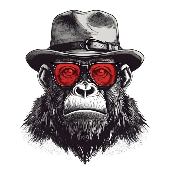 Autoaufkleber Sticker Gorilla mit Hut Aufkleber