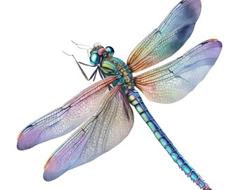 Dragonfly Sticker Watercolor – Colorful Insect Sticker Vinyl Outdoor – Nature Motif Decoration for Laptop, Car, Bullet Journal, Bottle