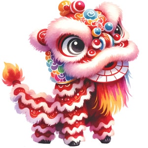 Adesivo colorato con danza del leone cinese, adesivo per auto, adesivo da parete, decorazione della cultura asiatica, regalo