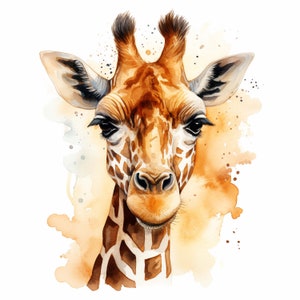 Adesivo in vinile per esterni personalizzabile con decalcomania giraffa dell'acquerello