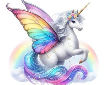 Watercolor rainbow unicorn sticker – colorful unicorn dream as wall tattoo & car sticker