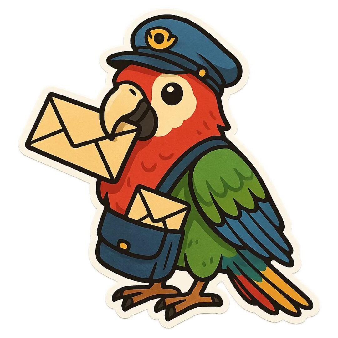 Parrot Postman Sticker Car Sticker Funny Bird Motif With Envelopes in ...