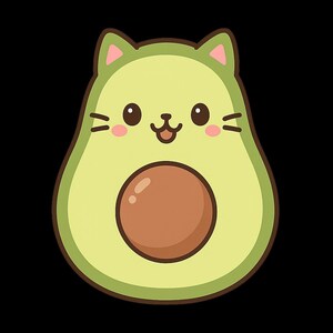Adesivo Avocado Cat Kawaii Adesivo in vinile resistente ai raggi UV per esterni realizzato con pellicola di alta qualità di Orafol Adesivo per auto Adesivo per laptop