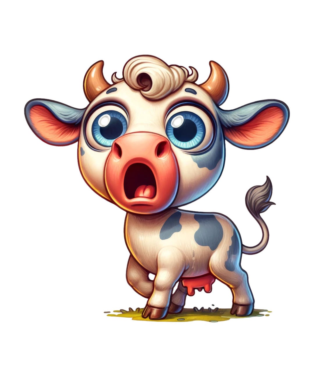 Funny Cow Sticker, Funny Sticker in Comic Style, Wall Sticker, Car ...