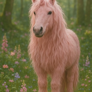 Cute pink unicorn wall sticker, magical mythical creature decoration, children&#39;s room wall sticker, enchanting unicorn illustration