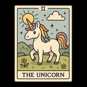 Einhorn als Tarotkarte Aufkleber Outdoor UV-beständiger Vinyl Sticker aus Hochwertiger Folie von Orafol Autoaufkleber Laptopaufkleber