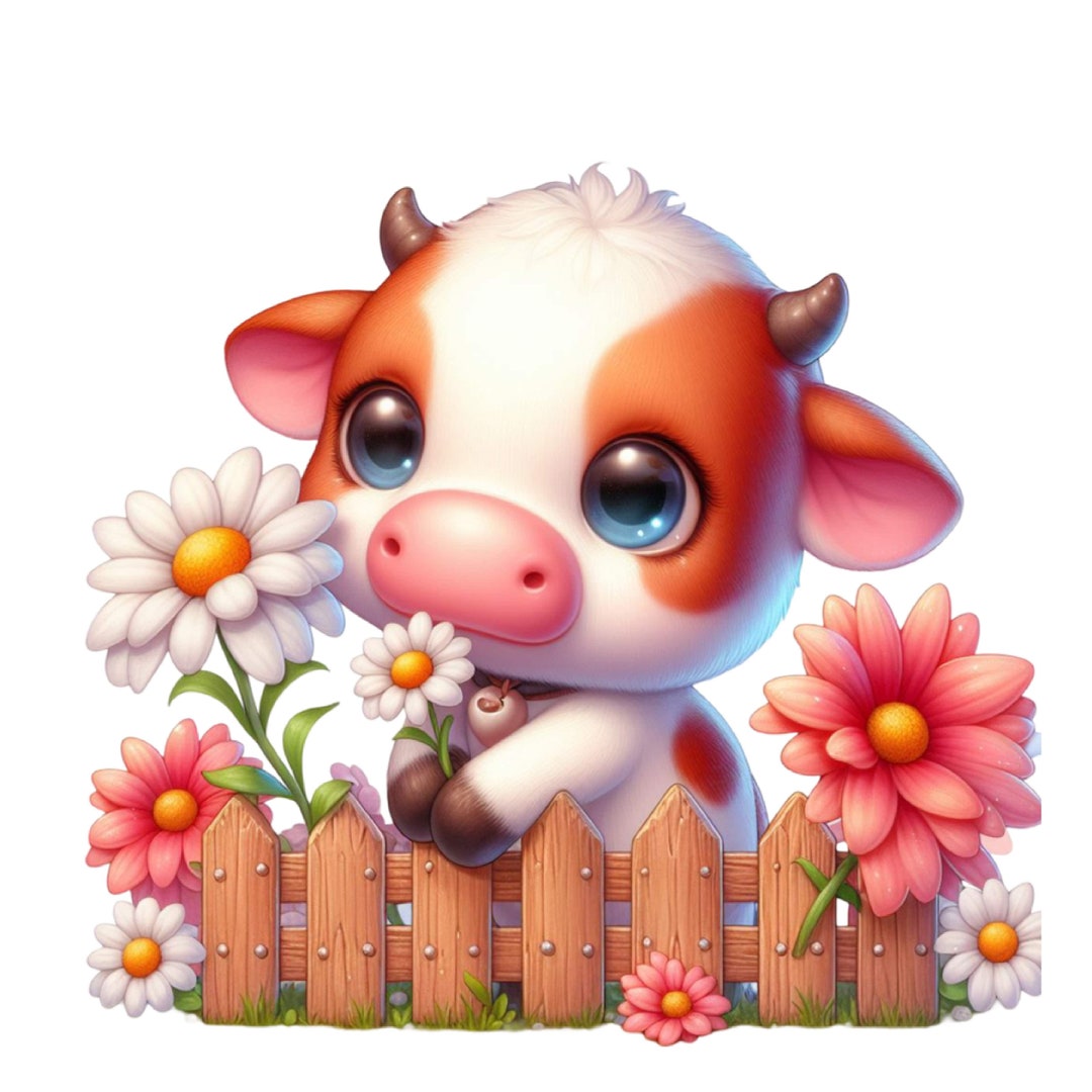Car Decal Sticker Watercolor Cute Cow Sticker Weatherproof Outdoor ...