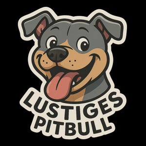 Lustiger Pitbull Hund Sticker Witziger Cartoon Aufkleber für Laptop Auto Wohnmobil Geschenk für Hundefans, Bulli-Besitzer:innen Tierfreunde