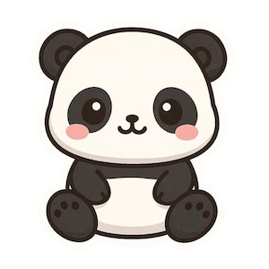 Panda Kawaii Sticker – süßes Tiermotiv im Kawaii-Stil Aufkleber für Laptop Auto Handy Kinderzimmer Deko