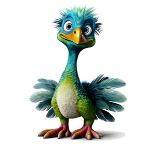 Lustiger Vogel Sticker – Bunter Cartoon Aufkleber mit großen Augen als süßes Tiermotiv für Kinderzimmer Deko und Kawaii Vogel Fans