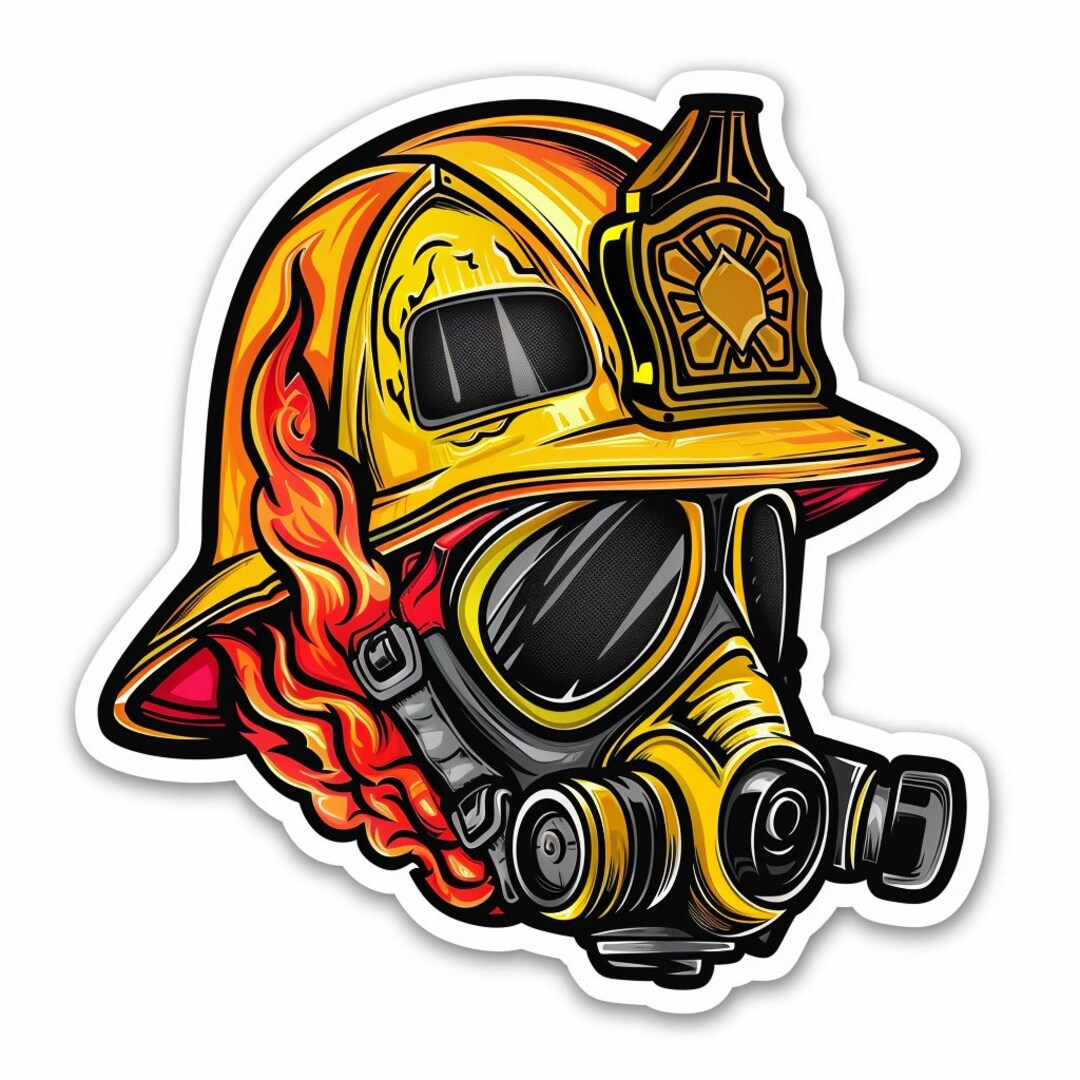 Car Sticker Firefighter Helmet Sticker Weatherproof Outdoor Uv ...