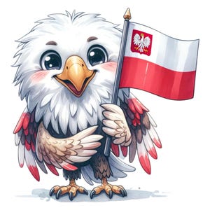 Poland Eagle Sticker with Flag | Country Animal Sticker | Cute Car Sticker Laptop Sticker Gift Idea