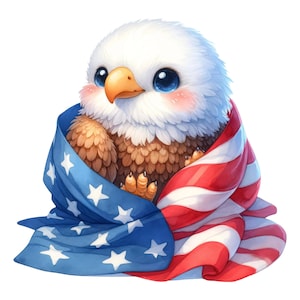 USA Eagle Sticker with Flag | Cute Country Sticker | Laptop Car Sticker Gift Idea America