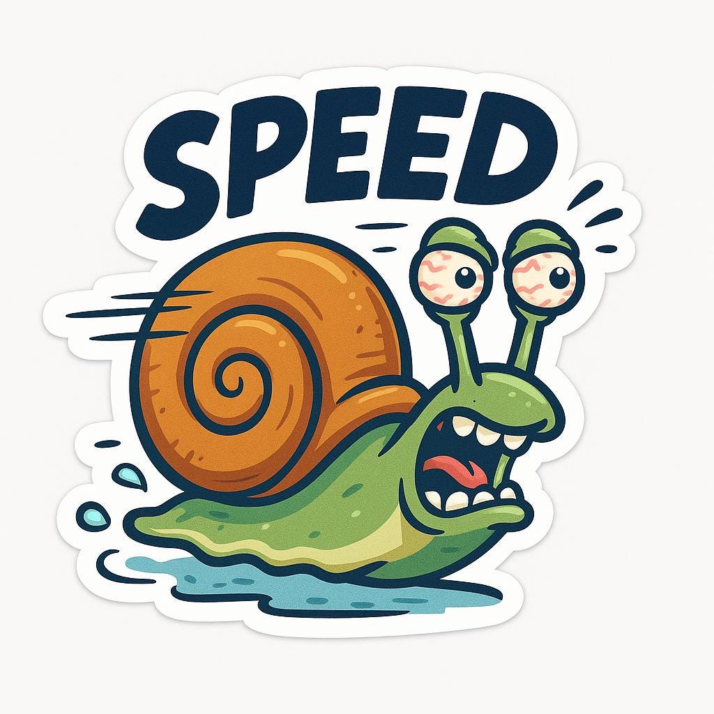 Snail on Speed Sticker – Funny car sticker – weatherproof, fast – gift for humor fans, animal lovers and nerds
