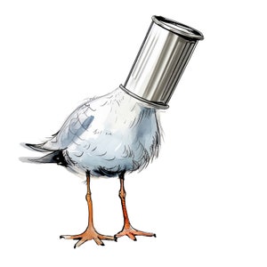 Pegatinas divertidas de gaviotas, pegatinas de pájaros humorísticos, decoración costera, gaviotas de acuarela, pegatinas de pájaros de dibujos animados, regalo de playa, pegatinas de vida marina
