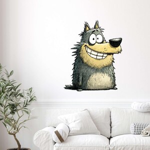 Pegatina de animal divertida y caprichosa: motivo animal original como tatuaje de pared y pegatina para coche