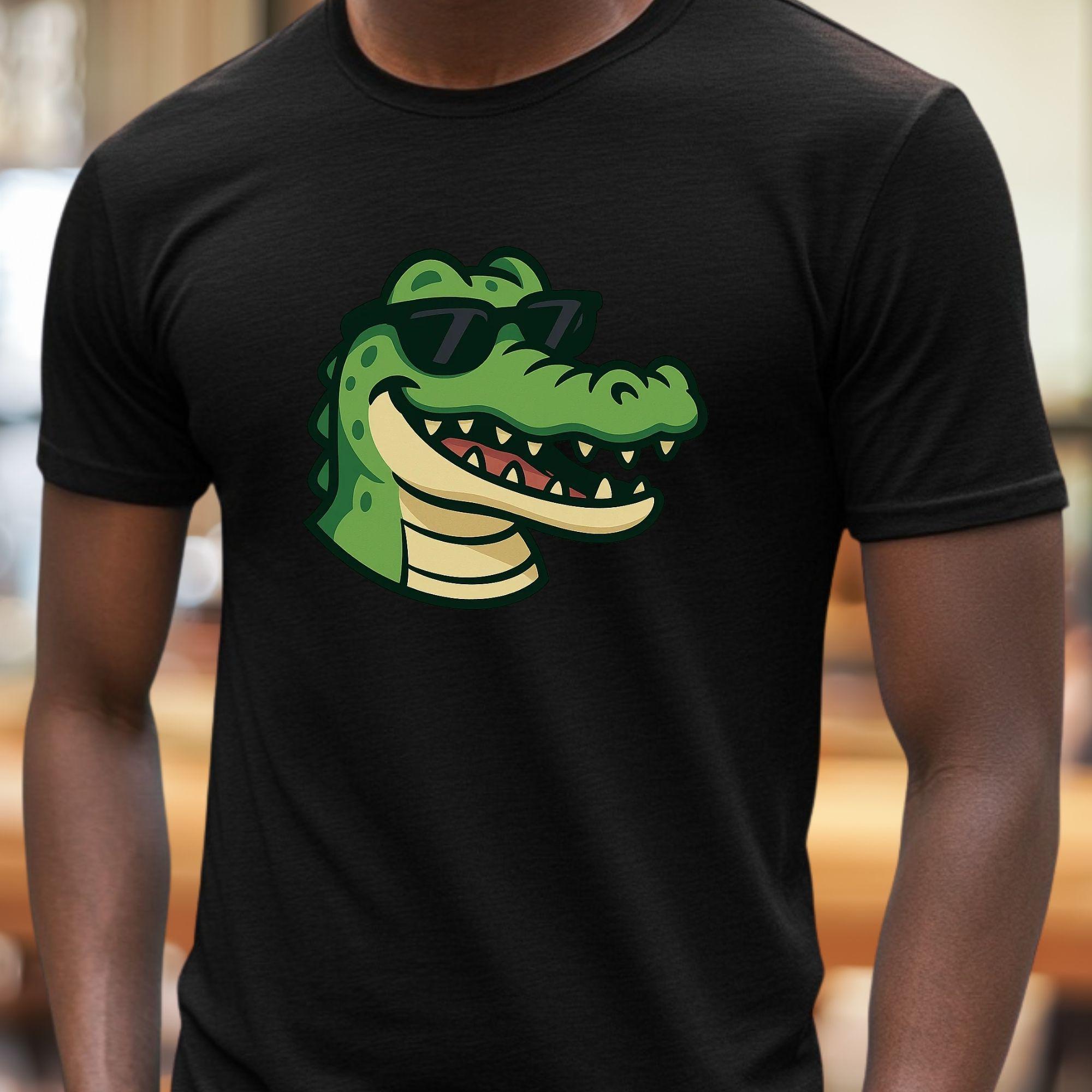 T-shirt Déguisement Crocodile Avec Lunettes Pour Enfants - Col En V, Unisexe, Cadeau Drôle