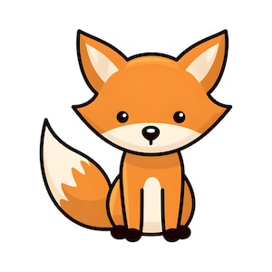Adesivo volpe carino, adesivo animale cartone animato, decorazione per cameretta bambini, illustrazione animale, adesivo da parete volpe carino, adesivo per bambini, adesivo con motivo animale