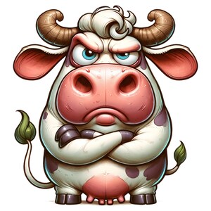 Lustiger Kuh Autoaufkleber, Exaggerated Funny Cow Sticker, Kuh Cartoon Aufkleber