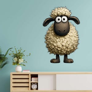 Pegatina de animal divertida y caprichosa: motivo animal original como tatuaje de pared y pegatina para coche