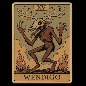 Autocollant Wendigo en tant que carte de tarot Autocollant extérieur en vinyle résistant aux UV en film de haute qualité d'Orafol Autocollant pour voiture Autocollant pour ordinateur portable