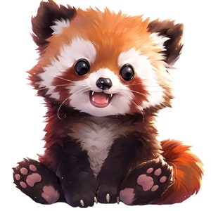 Bonita pegatina de oso panda rojo, adorable pegatina de animal, regalo para niñas, decoración para portátil o coche, motivo de dibujos animados