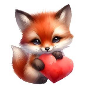 Bonita pegatina de zorro para coche, diseño de animales, pegatina de pared, pegatina de corazón de amor, idea de regalo de zorro de dibujos animados, pegatina de animal para niños