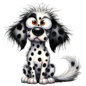 Whimsical Crazy Dog Sticker – Funny four-legged friend motif as wall tattoo & car sticker