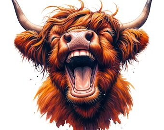 Car Sticker Funny Highland Cow Sticker Weatherproof Outdoor Vinyl