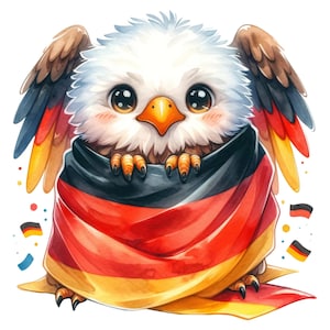 Car Sticker Germany Eagle Flag Sticker Cute Bird Cartoon Sticker Car Laptop Decoration Souvenir Gift