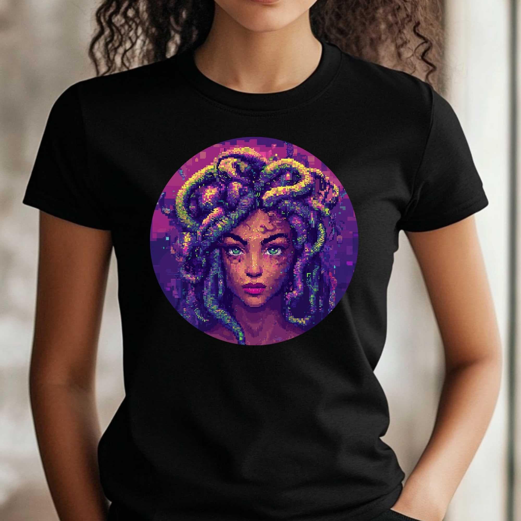 Medusa Pixel Art Premium Women's T-shirt, Cotton, High-quality