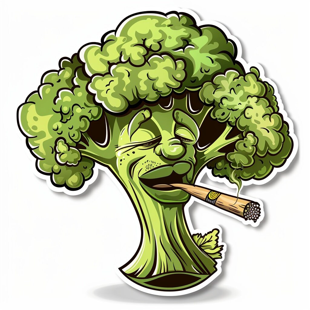Car Sticker Broccoli Smoking a Joint Decal Weatherproof Outdoor Vinyl  Sticker Customizable