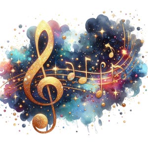 Fantasy Musiknoten Aufkleber Personalisierbar Outdoor Vinyl Sticker